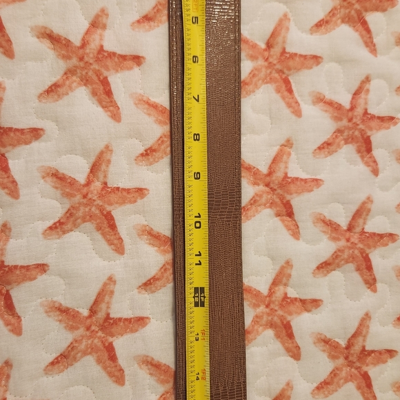 Light Brown Leather Textured Belt with Silver Buckle - Picture 6 of 8